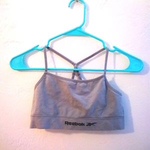 Reebok Girls XL grey Racerback sports bra basic adjustable neutral cheerleading